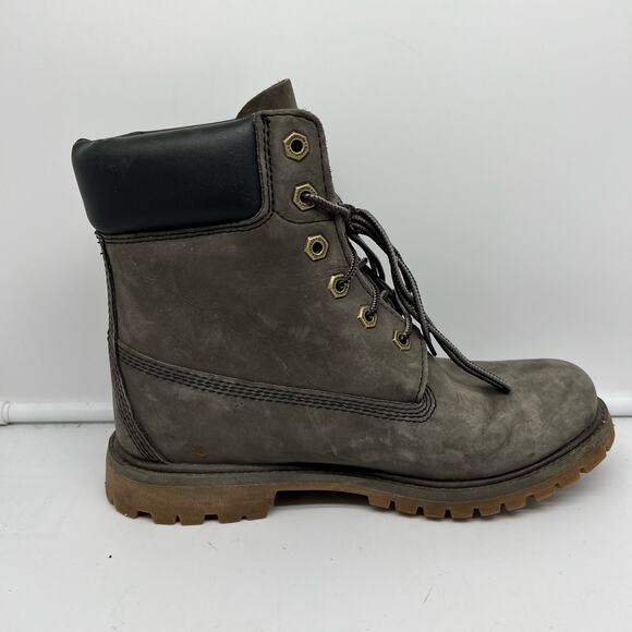 Timberland Boots Womens 8 Nubuck Suede Gray Lug Work - Picture 4 of 10